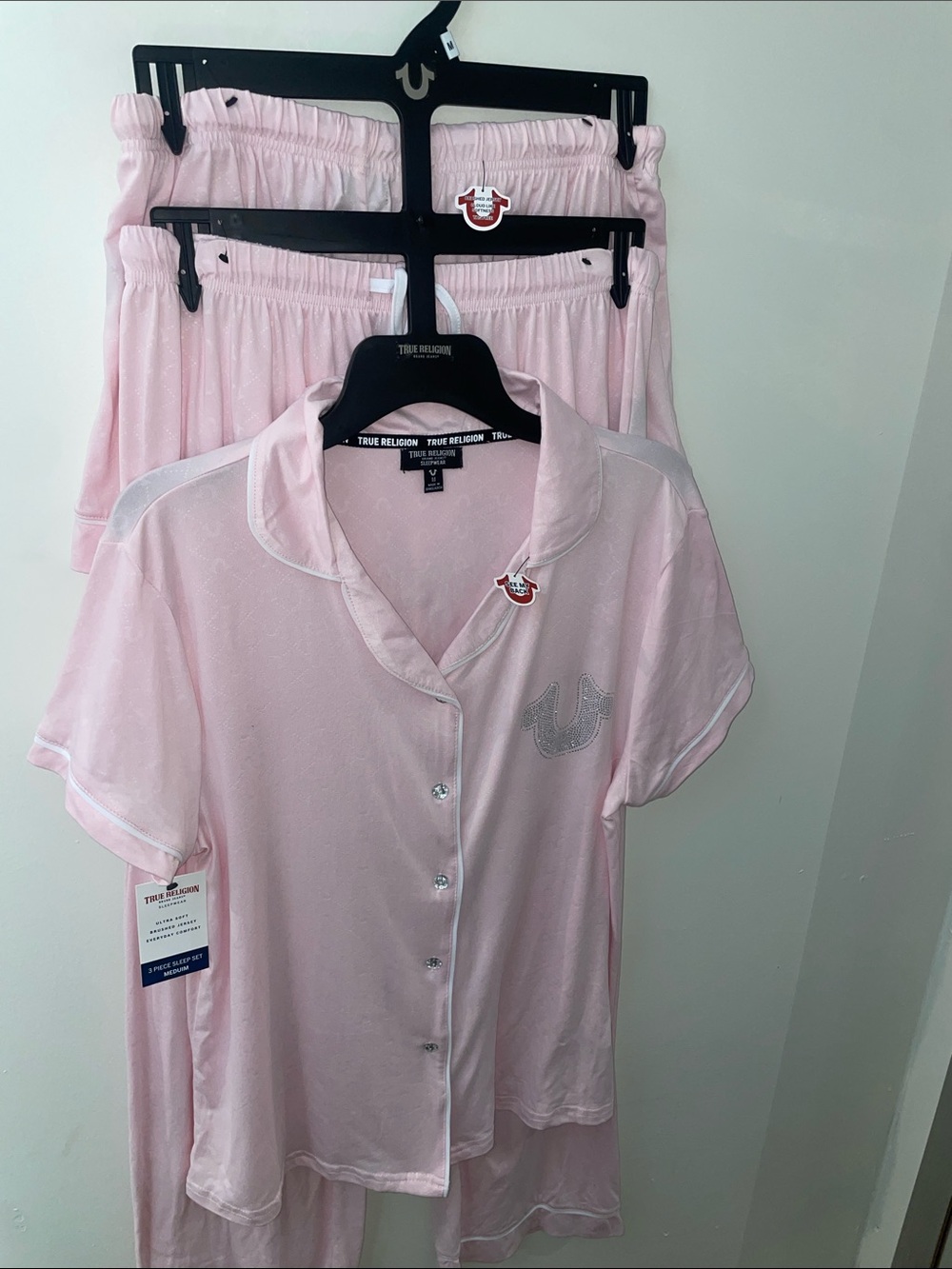 True Religion Pale Pink Short-Sleeve Pajama Set